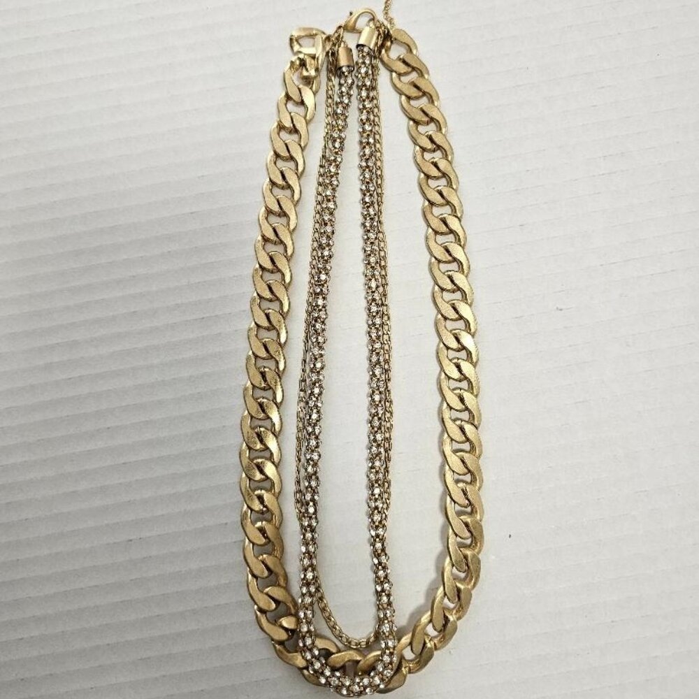 Torrid 3-tier, gold necklace